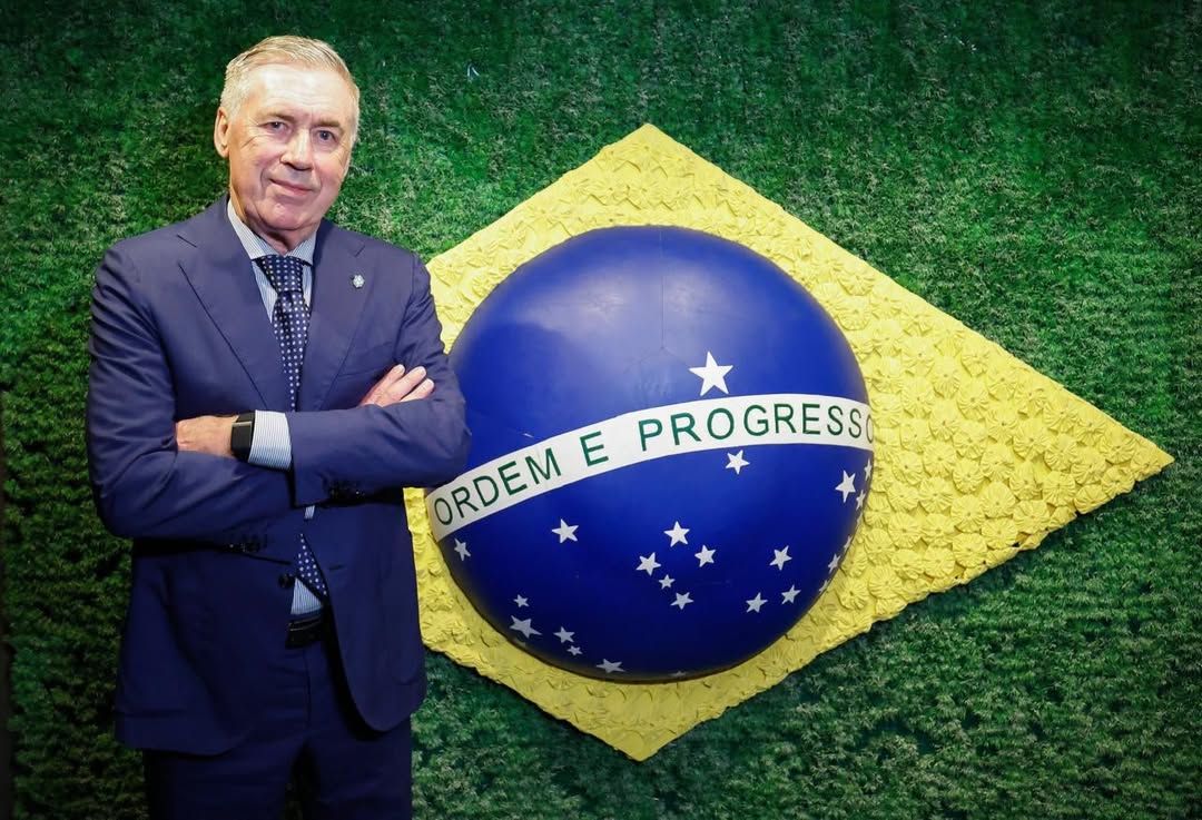 Na &uacute;ltima segunda-feira (11), Carlo Ancelotti, que est&aacute; com contrato renovado at&eacute; 2030, encaminhou &agrave; Fifa uma lista preliminar com 55 jogadores. | Foto: CBF/Redes Sociais