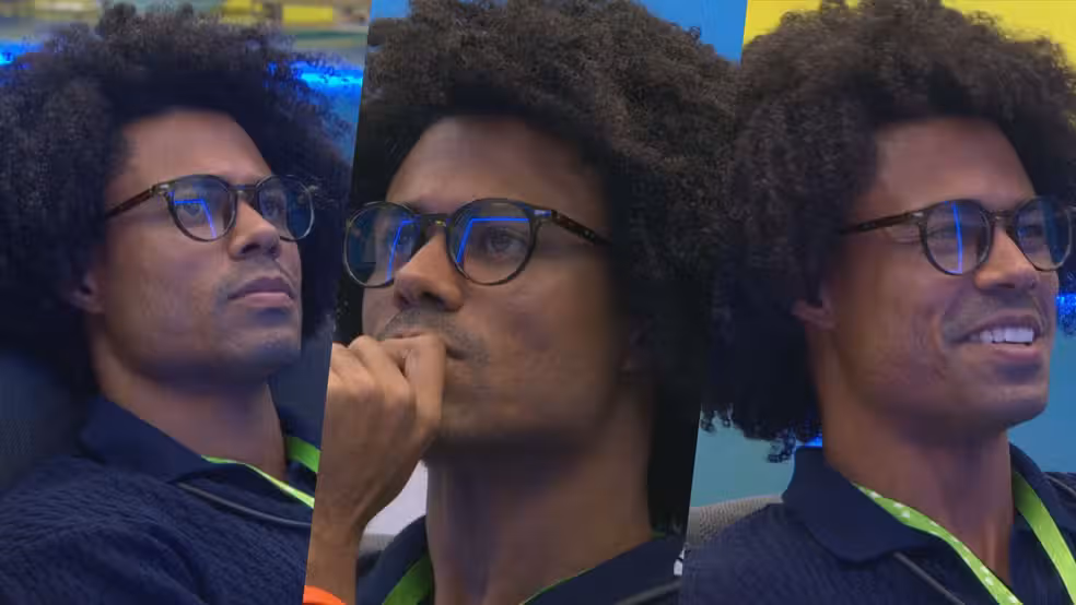 Breno passou a madrugada desta quarta-feira (4) acompanhando os movimentos da casa no BBB&nbsp;26 ap&oacute;s vencer o Pared&atilde;o Falso. | Foto: Gshow