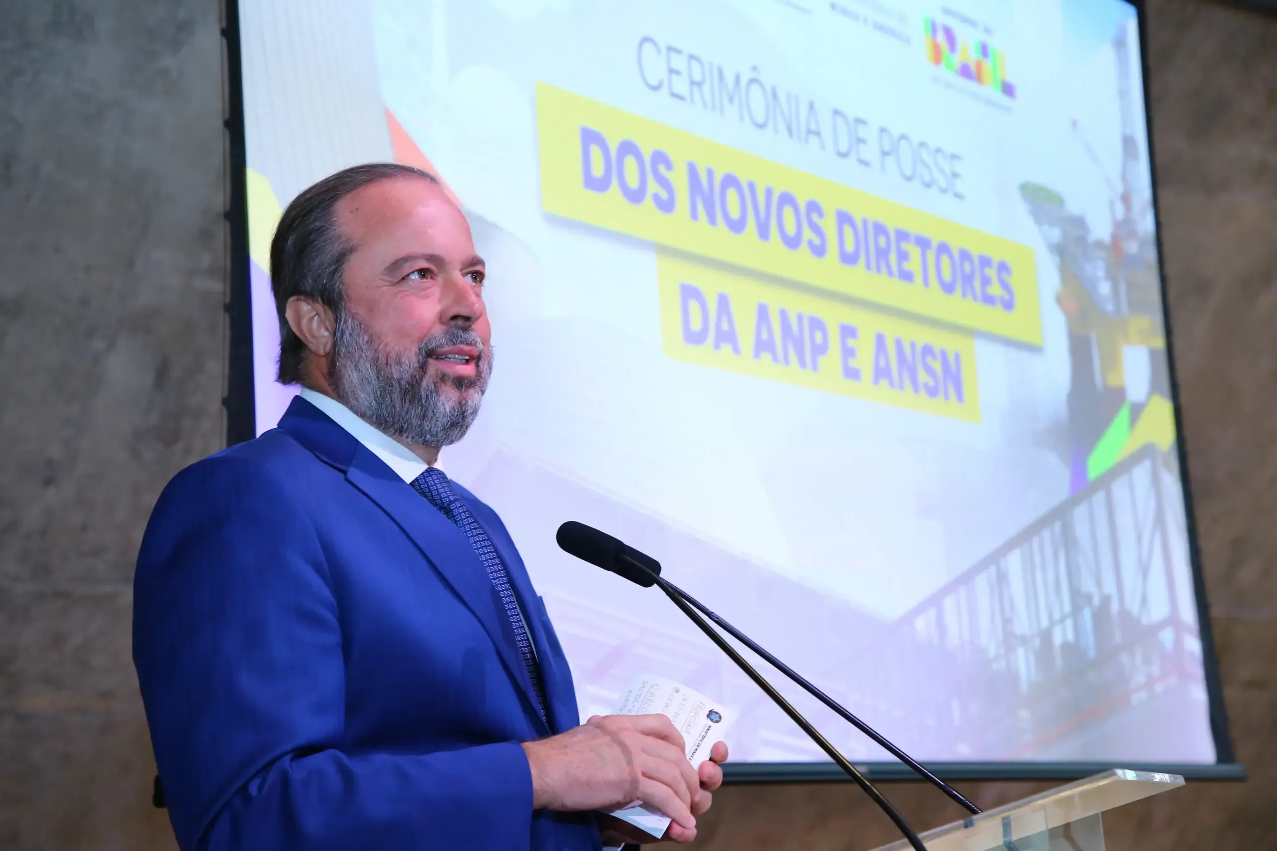 Ministro Alexandre Silveira considera necessidade de defesa nuclear pelo Brasil durante a posse dos novos diretores da ANP no rio de Janeiro. Foto: Tauan Alencar / Min. Energia