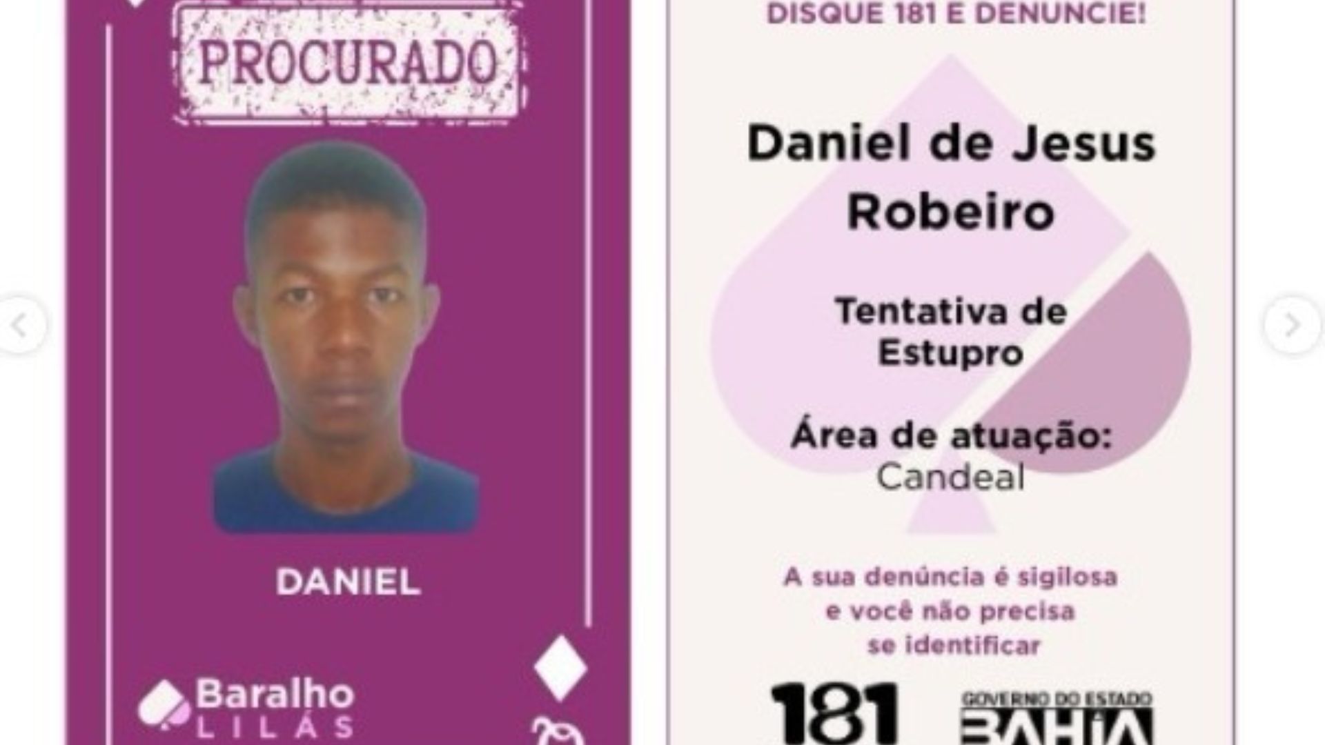 Baralho Lil&aacute;s da SSP. Foto: divulga&ccedil;&atilde;o