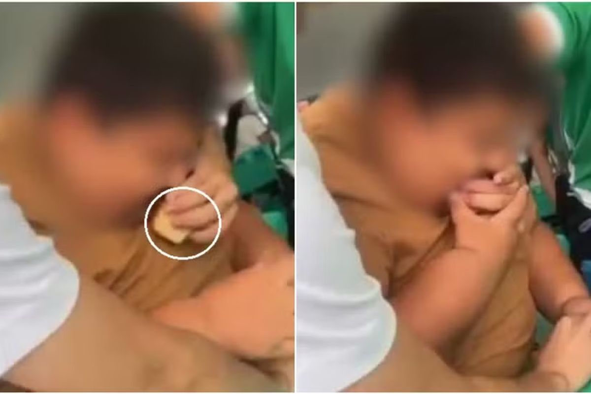 Aluno &eacute; for&ccedil;ado a comer sete fatias de bolo em epis&oacute;dio de bullying no Cear&aacute;. Foto: Reprodu&ccedil;&atilde;o / Instagram